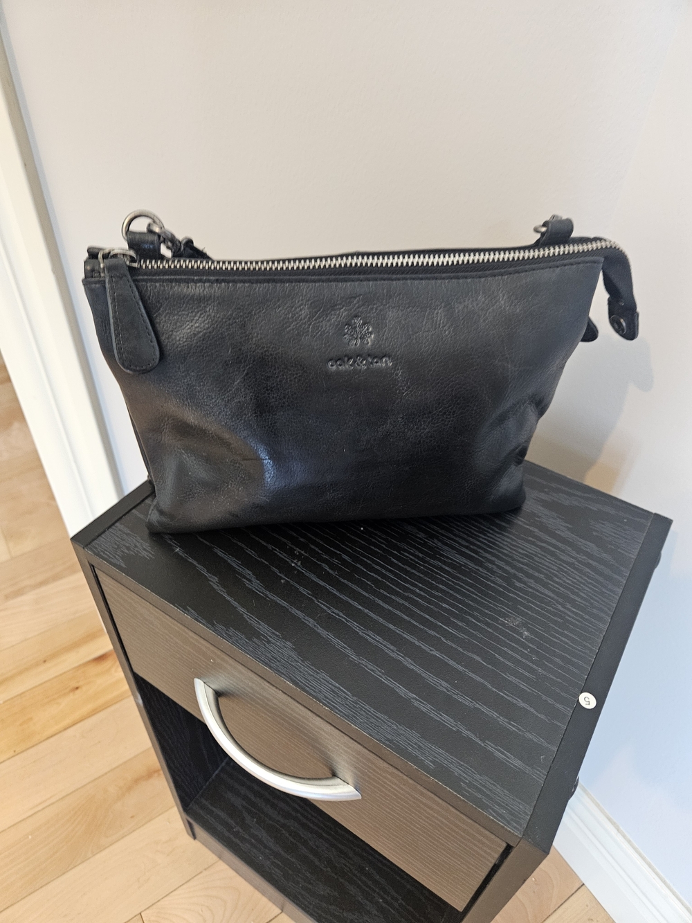 Cole Haan Black Leather Travel Toiletry Pouch